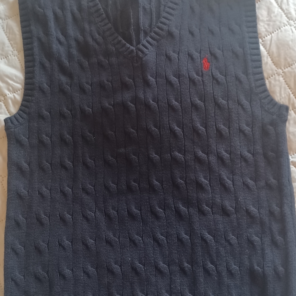 Polo Ralph Lauren Knit Vest Size 10-12 Navy